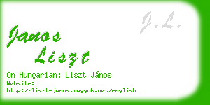 janos liszt business card